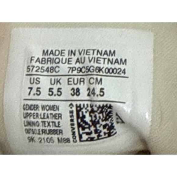 Converse Shoes Chuck Taylor All Star Platform Leather Sneakers Size Women's 7.5 - Picture 6 of 6